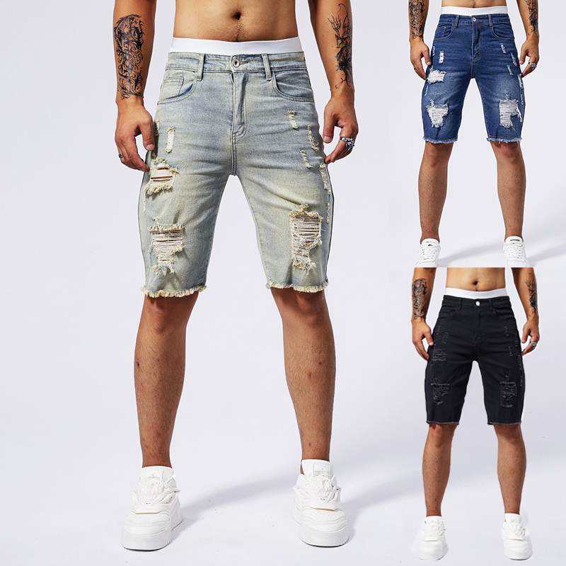 Streetwear Brand New - 2025 yaz yeni erkek yırtık kot