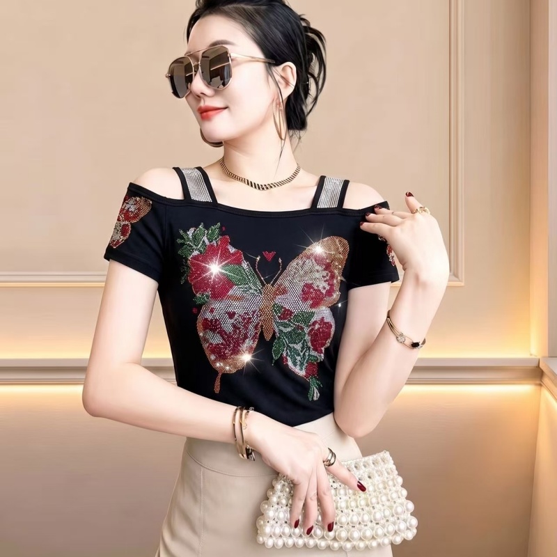 Streetwear Brand With Butterfly - Streetwear Marka Kelebek Kapalı Omuz Kadın