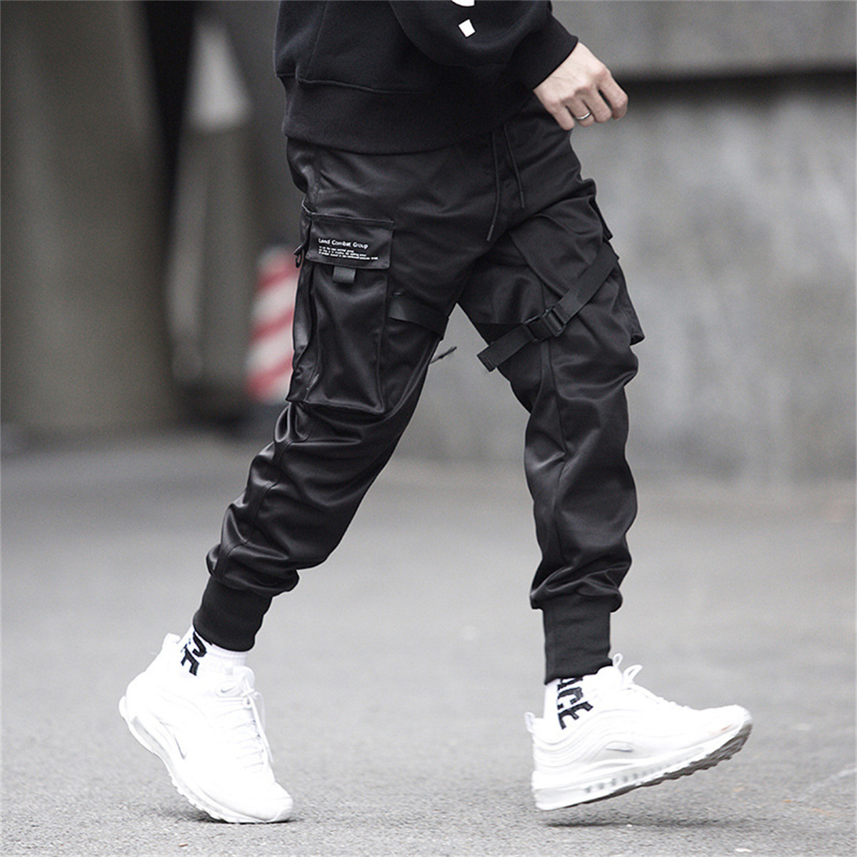 Siyah Hip Hop kargo pantolon y - Streetwear Brand Fashion incelemesi ve fiyatı